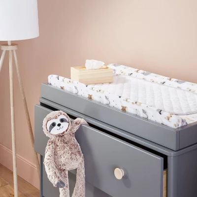 Changing Pad Liner White With Gray Edge - Cloud Island™ 3pk 1 Changing Pad Liner White With Gray Edge - Cloud Island™ 3pk