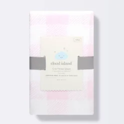 Polyester Rayon Jersey Fitted Crib Sheet - Cloud Island™ Pink Gingham -Cloud Island Outlet Store GUEST 20b2b27f 34e5 4678 9c07 0ebbb79cbcf2