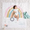 Muslin Blanket With Felt Frame Rainbow - Cloud Island™