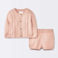 Baby Girls' 2pc Pointelle Sweater Set - Cloud Island™ Pink -Cloud Island Outlet Store GUEST 3e464474 2dc9 4e80 b121 9bb20d6c8fbf