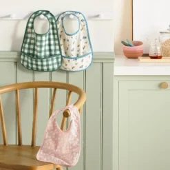 Water Resistant Bibs - 3pk - Floral/Checkerboard - Cloud Island™