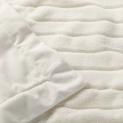 Faux Fur With Channel Carving Baby Blanket - Cream - Cloud Island™ 2 Faux Fur With Channel Carving Baby Blanket - Cream - Cloud Island™ - Image 2