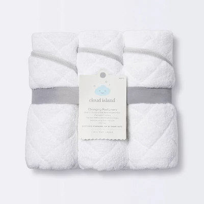 Changing Pad Liner White With Gray Edge - Cloud Island™ 3pk 3 Changing Pad Liner White With Gray Edge - Cloud Island™ 3pk - Image 3