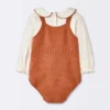 Baby Girls' 2pc Sweater Romper Set - Cloud Island™ Brown