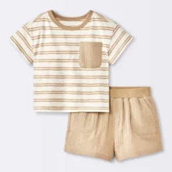 Baby Boys' 2pc Striped Pocket T-Shirt And Shorts Set - Cloud Island™ Tan 7 Baby Boys' 2pc Striped Pocket T-Shirt And Shorts Set - Cloud Island™ Tan -Cloud Island Outlet Store GUEST 5594286d f54e 47ec a780 727c718dacbc