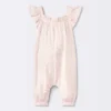 Baby Girls' Floral Modal Jersey Long Legged Romper - Cloud Island™ Pink