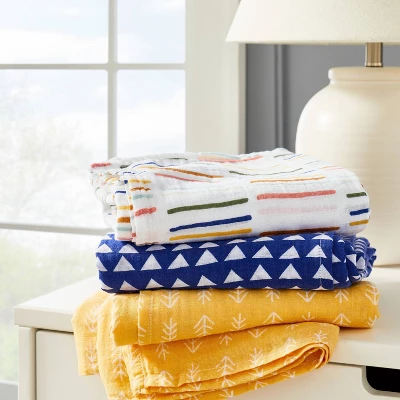 Muslin Swaddle Blankets Primary - Cloud Island™ Navy/Yellow 3pk 1 Muslin Swaddle Blankets Primary - Cloud Island™ Navy/Yellow 3pk