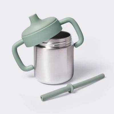 8oz Stainless Steel Sippy Cup - Green - Cloud Island™ 4 8oz Stainless Steel Sippy Cup - Green - Cloud Island™ - Image 4