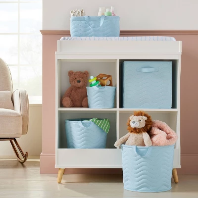 Quilted Fabric Diaper Caddy - Blue - Cloud Island™ 1 Quilted Fabric Diaper Caddy - Blue - Cloud Island™