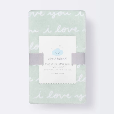 Plush Changing Pad Cover I Love You Script - Cloud Island™ Mint 3 Plush Changing Pad Cover I Love You Script - Cloud Island™ Mint - Image 3