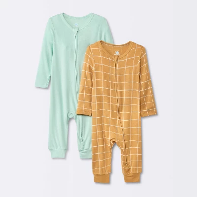 Baby Boys' 2pk So Very Soft Modal Blend Romper - Cloud Island™ Rust/Blue 4 Baby Boys' 2pk So Very Soft Modal Blend Romper - Cloud Island™ Rust/Blue - Image 4