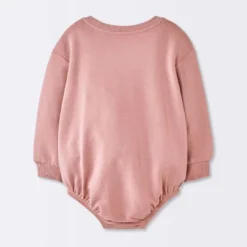 Baby Girls' Love Sweatshirt Romper - Cloud Island™ Pink