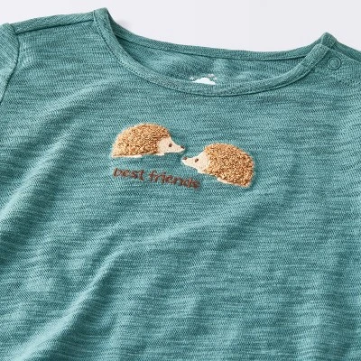 Baby Boys' 2pc Hedgehog Graphic Jogger Pants Set - Cloud Island™ Teal 2 Baby Boys' 2pc Hedgehog Graphic Jogger Pants Set - Cloud Island™ Teal - Image 2
