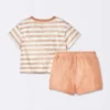 Baby Boys' Rust Striped Pocket T-Shirt & Shorts Set - Cloud Island™ Brown