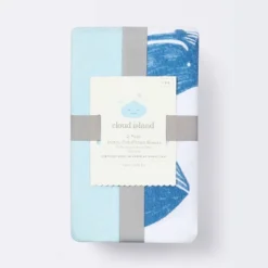 Fitted Jersey Crib Sheet Whales - Solid Blue - 2pk - Cloud Island™ -Cloud Island Outlet Store GUEST a7687748 f28c 432a a386 ec9fef5228c2