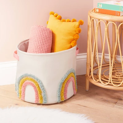 Tufted Canvas Storage Bin - Cloud Island™ Pink L 1 Tufted Canvas Storage Bin - Cloud Island™ Pink L