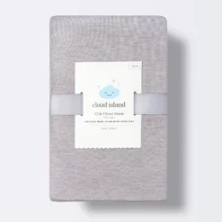 Polyester Rayon Fitted Crib Sheet - Solid Gray - Cloud Island™ -Cloud Island Outlet Store GUEST b5cc95ad 4e8b 4b2e 84c0 7c6333c470a8