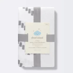 Fitted Jersey Crib Sheet - Cloud Island™ Gray Chevron And Solid White - 2pk -Cloud Island Outlet Store GUEST c62fb659 0ab0 4bfc 8594 efba432915bd