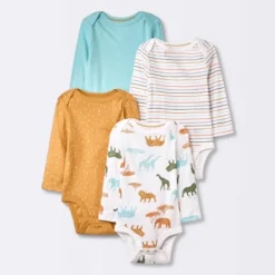 Baby 4pk Safari Animals Long Sleeve Bodysuit - Cloud Island™ -Cloud Island Outlet Store GUEST c9e61651 f9b0 4189 96ab faa1c05ab83b