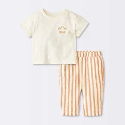Baby Boys' 2pc Cuddle Bear T-Shirt And Striped Gauze Pant Set - Cloud Island™ Cream 7 Baby Boys' 2pc Cuddle Bear T-Shirt And Striped Gauze Pant Set - Cloud Island™ Cream -Cloud Island Outlet Store GUEST d721bf35 f272 403f 9861 6874d1adc3e0
