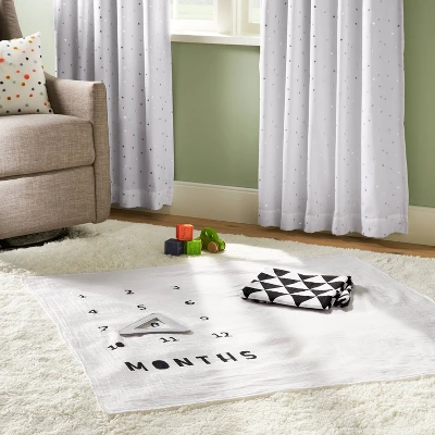 Muslin Blankets With Felt Frame Triangle - Cloud Island™ White/Black 1 Muslin Blankets With Felt Frame Triangle - Cloud Island™ White/Black