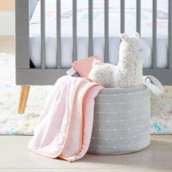 Cloud Island Outlet Store 4 Medium Round Bin With Slub Stitching - Gray - Cloud Island™