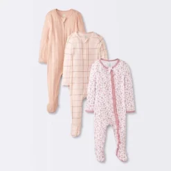 Baby Girls' 3pk Floral Sleep N' Play - Cloud Island™ Peach -Cloud Island Outlet Store GUEST e9015078 b1ab 4ad5 b1aa 8b5d319ef6d1