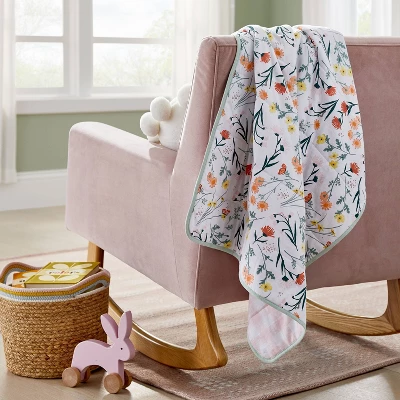Jersey Knit Reversible Blanket - Cloud Island™ Garden Floral 1 Jersey Knit Reversible Blanket - Cloud Island™ Garden Floral