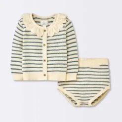 Baby Girls' 2pc Striped Peter Pan Collared Sweater Set - Cloud Island™ Blue -Cloud Island Outlet Store GUEST f31252cd 7672 45de ac91 e0463ad826c4