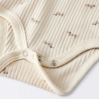 Baby 2pc Weiner Dogs Wide Ribbed Top & Bottom Set - Cloud Island™ Khaki 3 Baby 2pc Weiner Dogs Wide Ribbed Top & Bottom Set - Cloud Island™ Khaki - Image 3